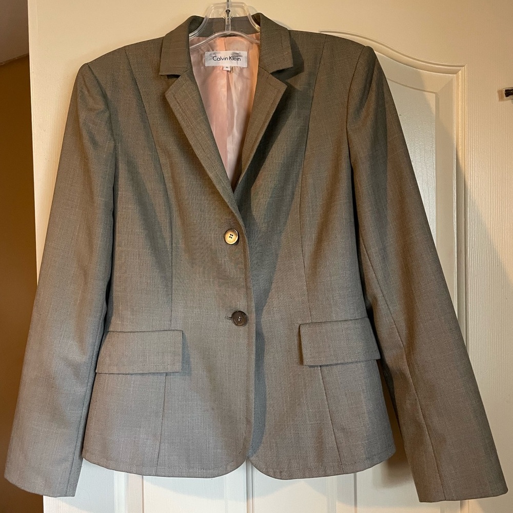 Calvin Klein Gray Blazer Tailored Suit Jacket